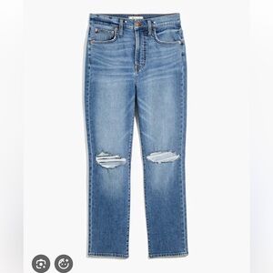 Madewell the perfect vintage crop Classic Blue Distressed Womens ankle Jeans